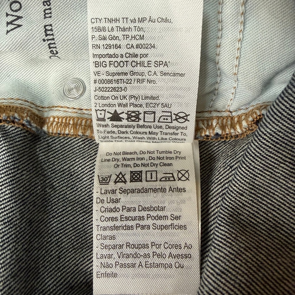 Cotton On Jeans Women 28 Blue Rigid Low Straight Denim Dark Wash 100% Cotton NWT - Picture 8 of 16